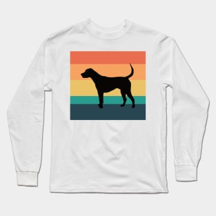 Foxhound Dog Silhouette Vintage Sunset Long Sleeve T-Shirt